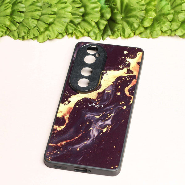 Black Gold Blaze metal back case for Vivo V40 Pro