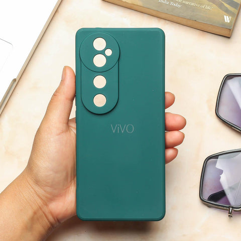 Dark Green Camera Original Silicone case for Vivo V40