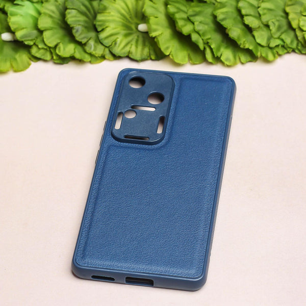 Raised Edges Dark Blue Leather Case for Vivo V30