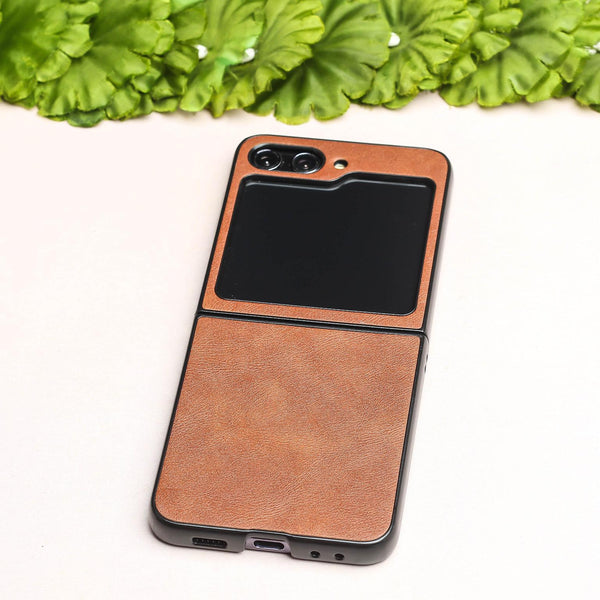 Brown Leather Case for Samsung Galaxy Z FLIP 6