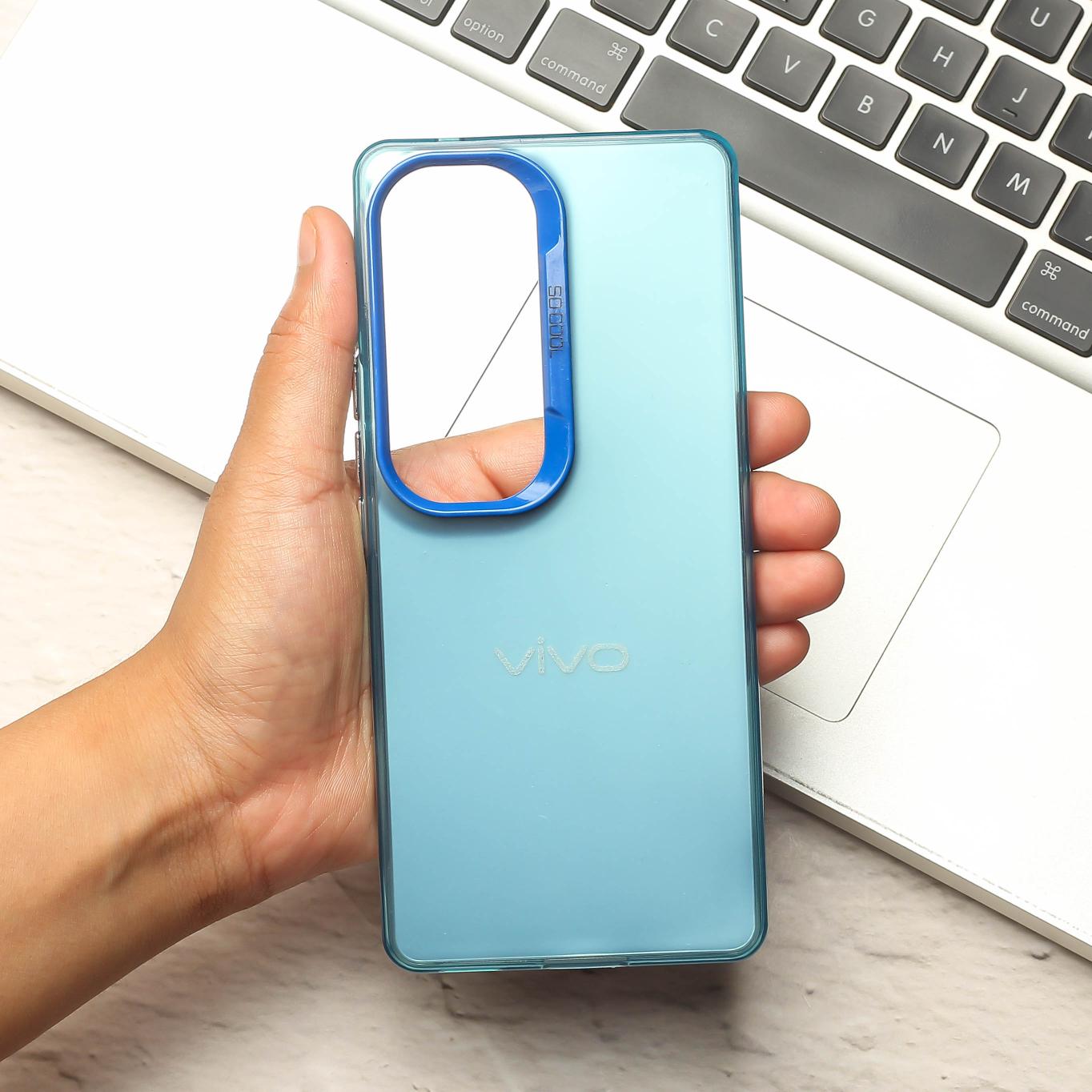 Blue Rgiem Slim Slicone Non-Yellowing Protective Case for Vivo V40