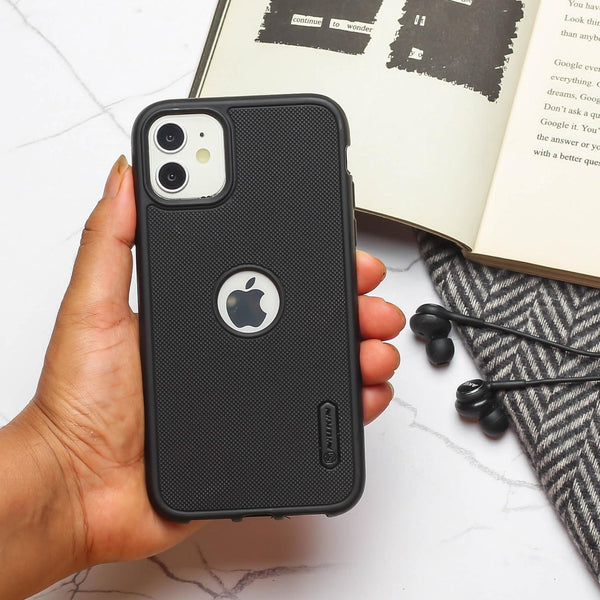 Black Niukin Logo Cut Silicone Case for Apple iphone 12