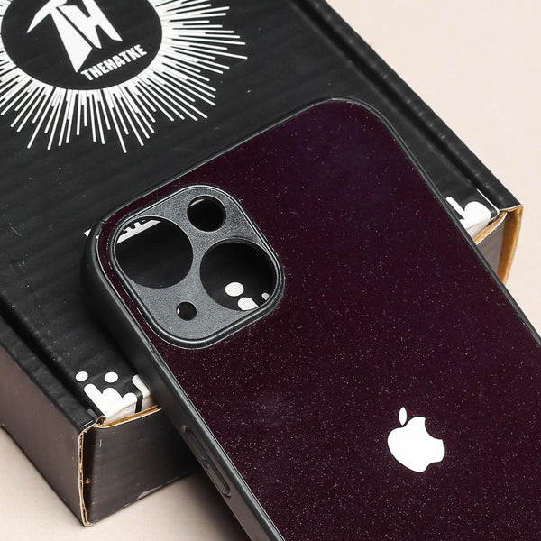 Black metal back case for Apple Iphone 15