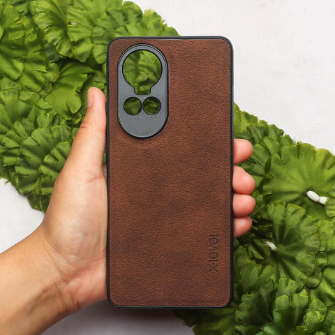 X-LEVEL Dark Brown Leather Case for Oppo Reno 10 Pro