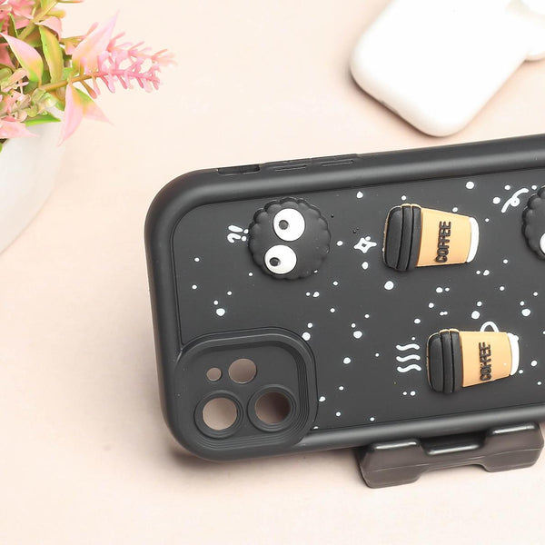 Black COFFEE (ALWAYS HAPPY) Silicone case for Apple iphone 11