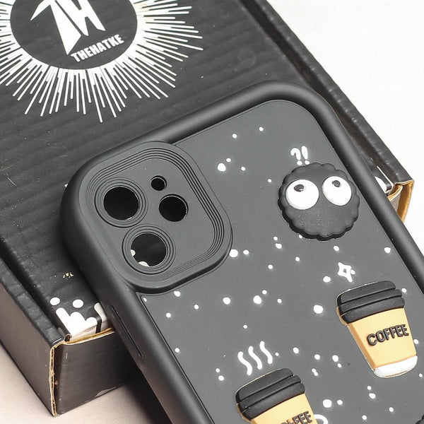 Black COFFEE (ALWAYS HAPPY) Silicone case for Apple iphone 11