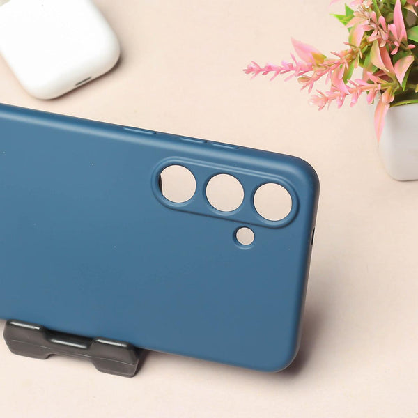 Dark Blue Original Camera Safe Silicone case for Samsung S25 Plus