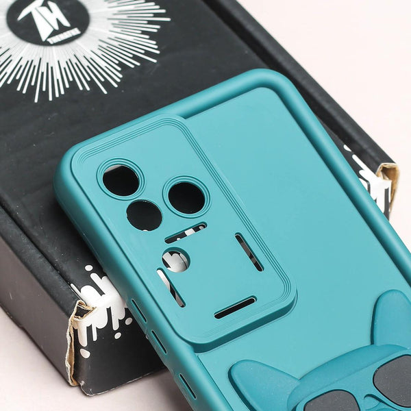 Green SHOUNENN BULLDOG Silicone case for Vivo V30 Pro