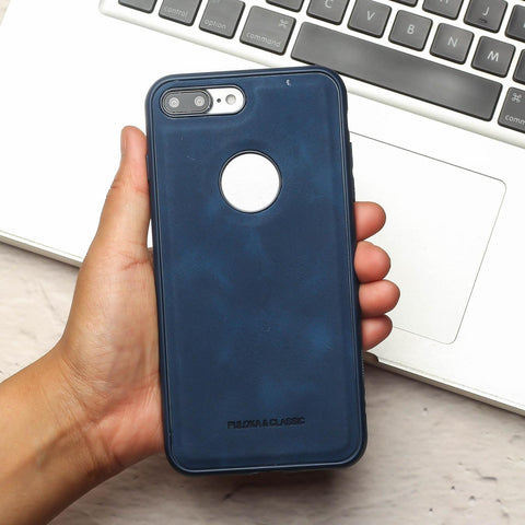 Dark Blue Classic Leather Case for Apple Iphone 7 Plus