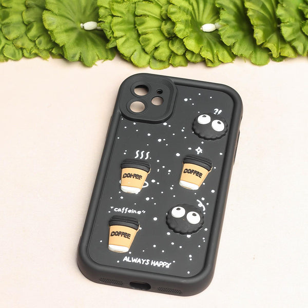 Black COFFEE (ALWAYS HAPPY) Silicone case for Apple iphone 11