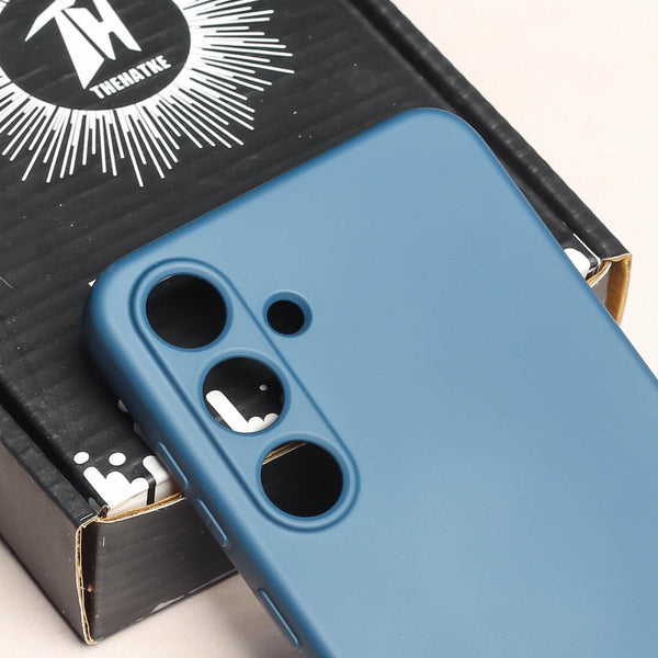 Dark Blue Original Camera Safe Silicone case for Samsung S25 Plus