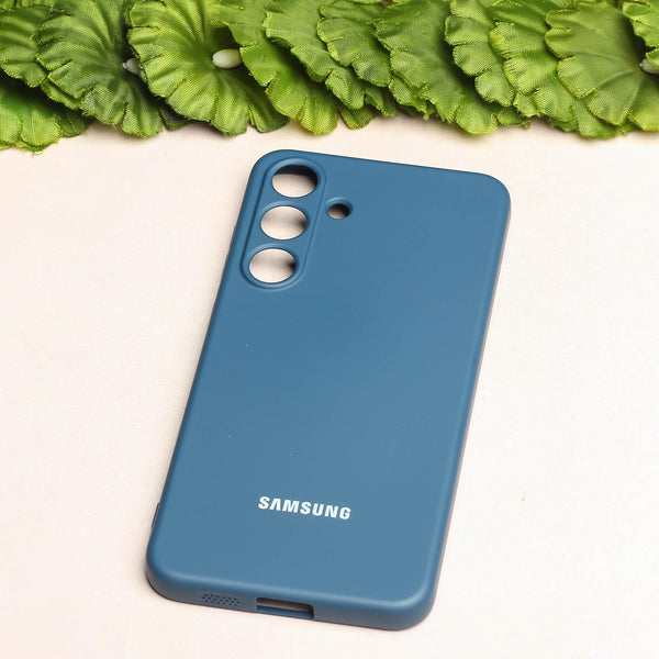 Dark Blue Original Camera Safe Silicone case for Samsung S25 Plus