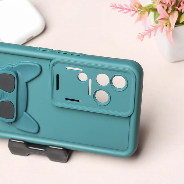 Green SHOUNENN BULLDOG Silicone case for Vivo V30 Pro