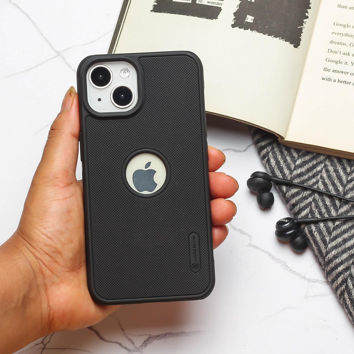 Black Niukin Logo Cut Silicone Case for Apple iphone 14