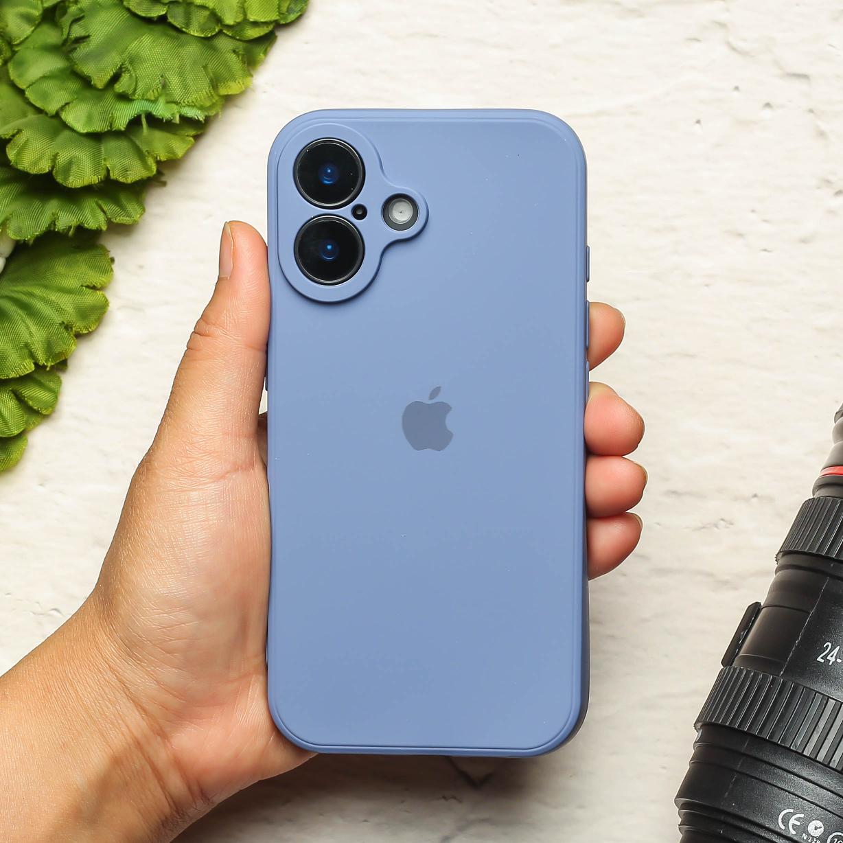 Pastel Purple Original Camera Silicone Case for Apple Iphone 16