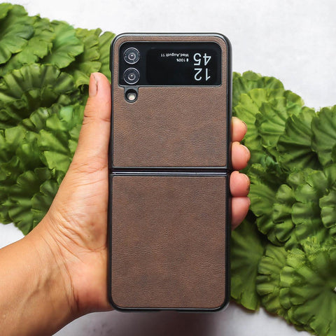 Dark Brown Leather Case for Samsung Galaxy Z FLIP 3