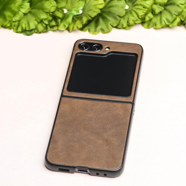 Dark Brown Leather Case for Samsung Galaxy Z FLIP 4