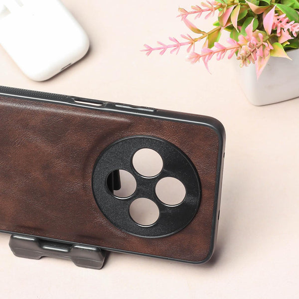 X-LEVEL Dark Brown Leather Case for OPPO Reno 12F 5G