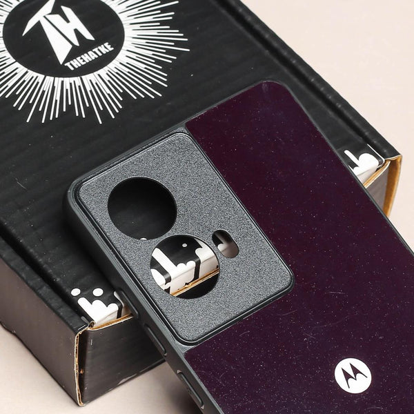 Black metal back case for Moto G85