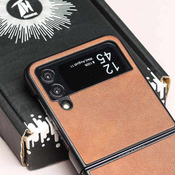 Brown Leather Case for Samsung Galaxy Z FLIP 3