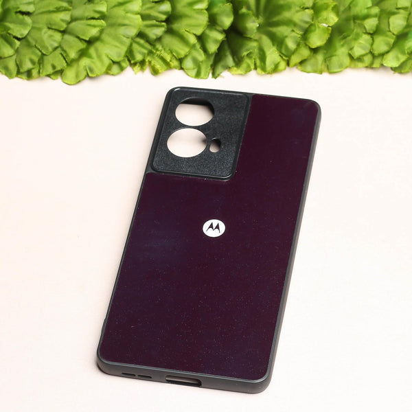 Black metal back case for Moto G85