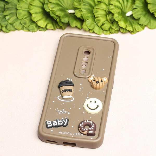 Brown COFFEE (ALWAYS HAPPY) Silicone case for Vivo V17 Pro