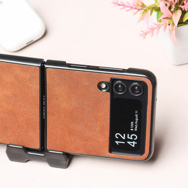 Brown Leather Case for Samsung Galaxy Z FLIP 3