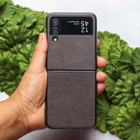 Deep Brown Leather Case for Samsung Galaxy Z FLIP 3