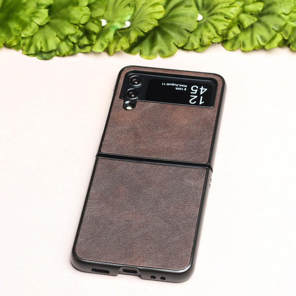 Deep Brown Leather Case for Samsung Galaxy Z FLIP 4