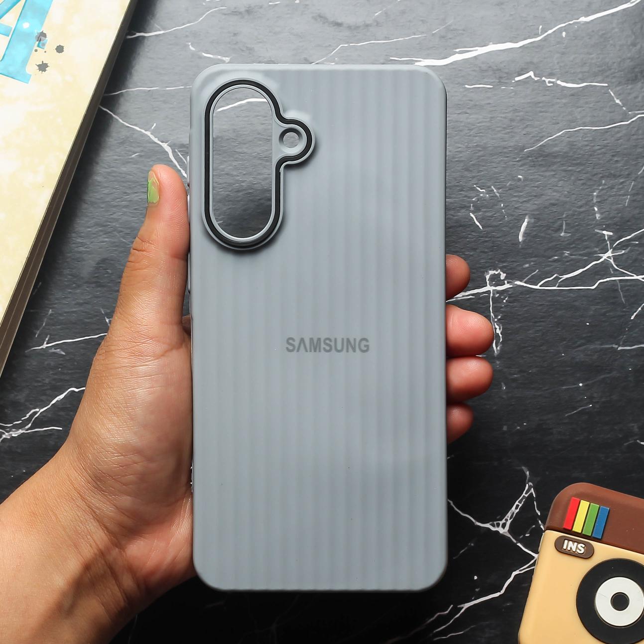 Grey SleekLine Silicone Case for Samsung A56