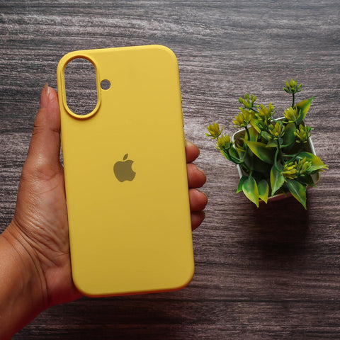 Yellow Original Silicone case for Apple iphone 16