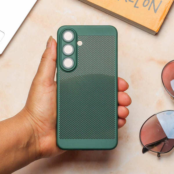 BREATHING  DARK GREEN Silicone Case for Samsung S24