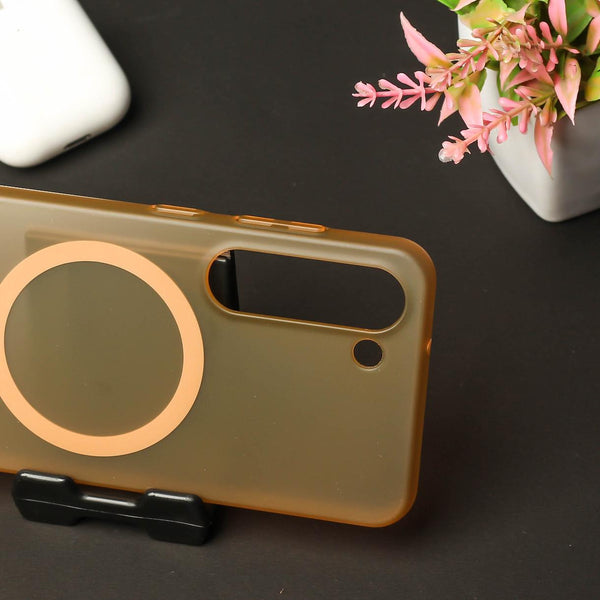 Natural Titanium  Paper Matte Magsafe Case for Samsung S23