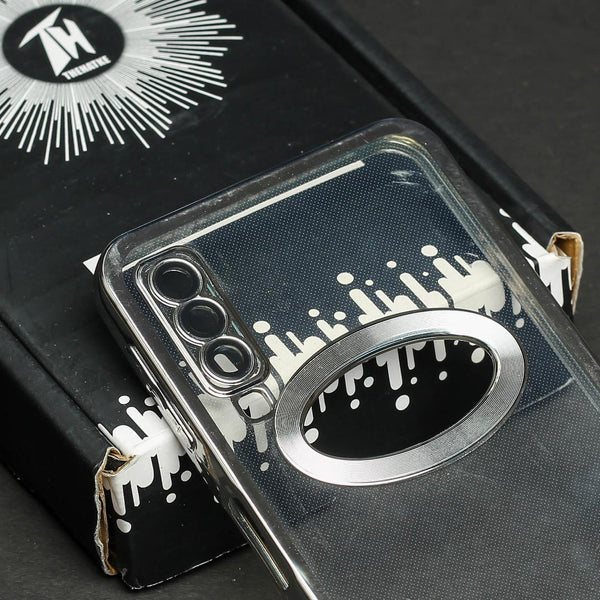 Silver 6D Logo Cut Transparent Case for Samsung A7 2018