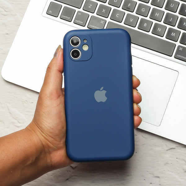 Dark Blue Camera Original Silicone case for Apple iphone 12 Mini