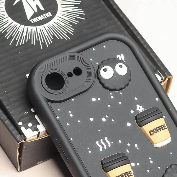 Black COFFEE (ALWAYS HAPPY) Silicone case for Apple iphone 16e
