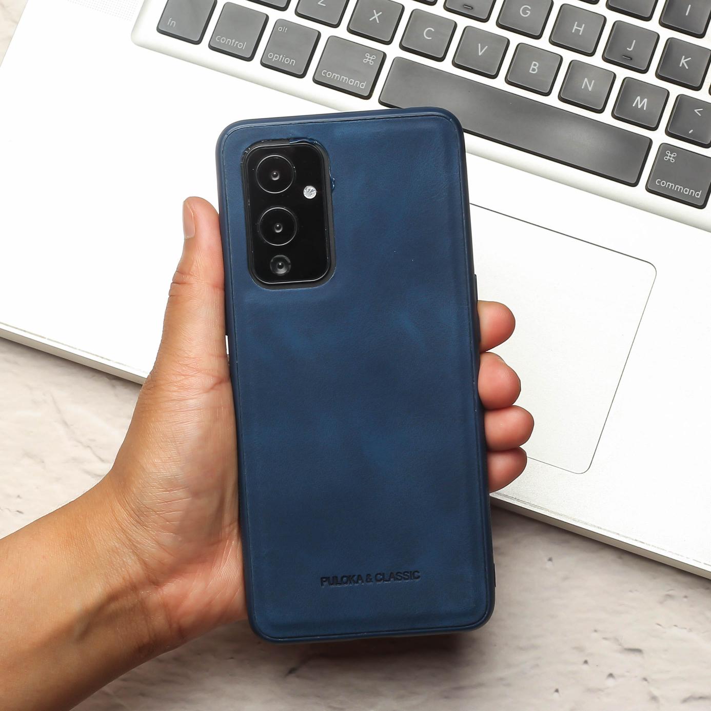 Dark Blue Classic Leather Case for Oneplus 9