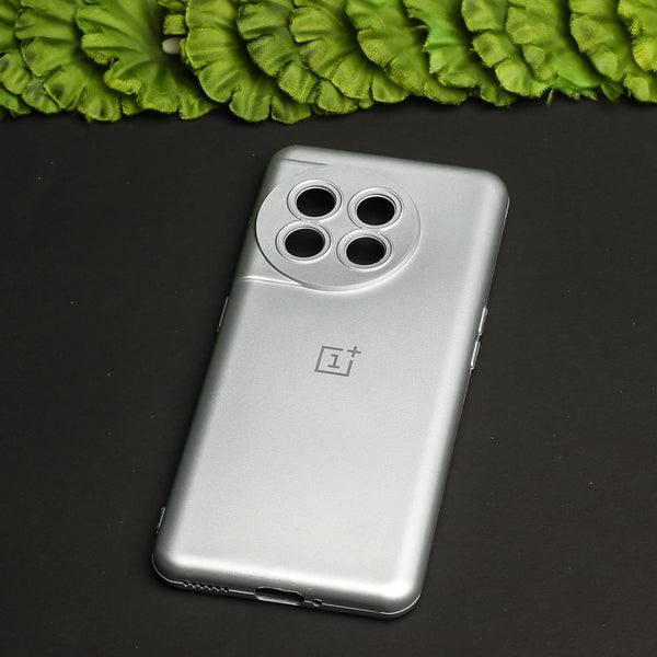 Silver Metallic Finish Silicone Case for Oneplus 11R