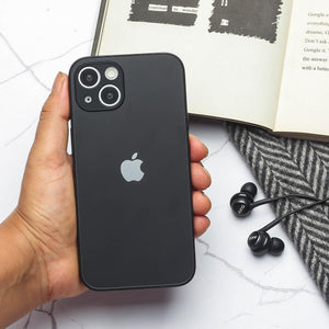 Black Matte Fiber Silicone case for Apple iphone 13