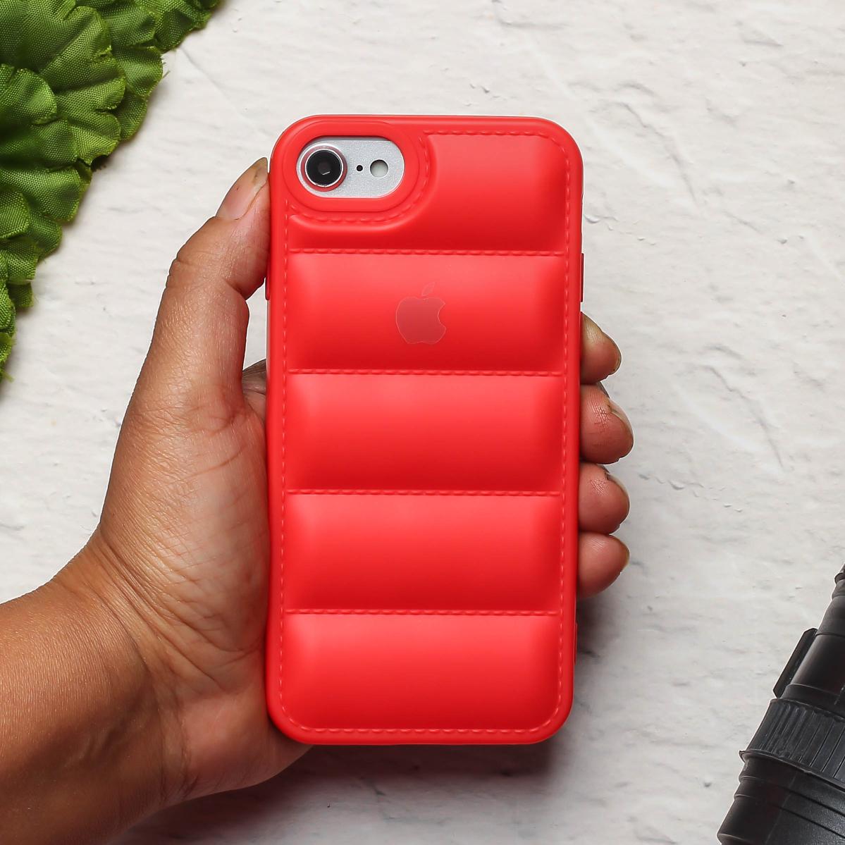 Red Puffon silicone case for Apple iPhone SE 2