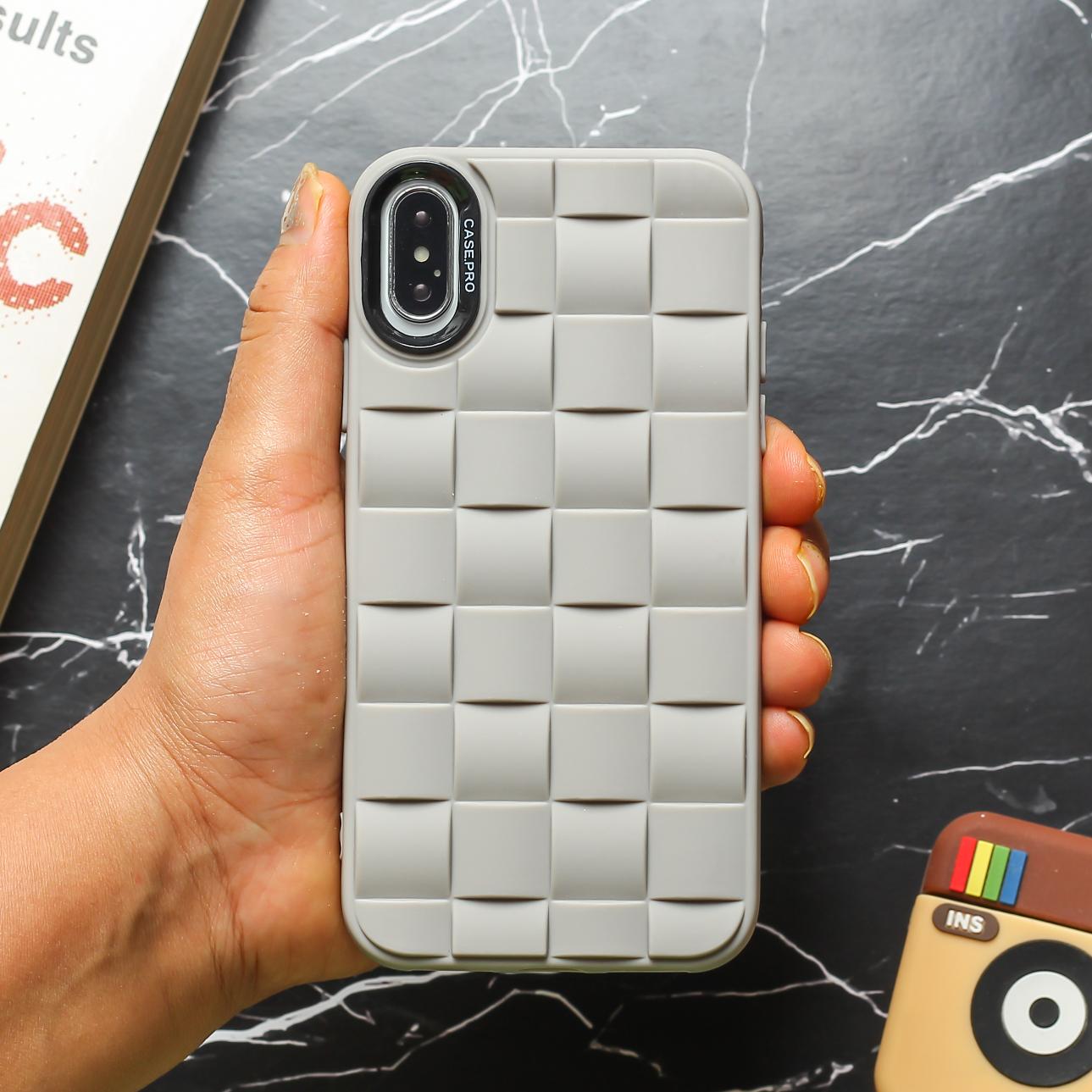 Grey Grid silicone case for Apple iPhone X/XS