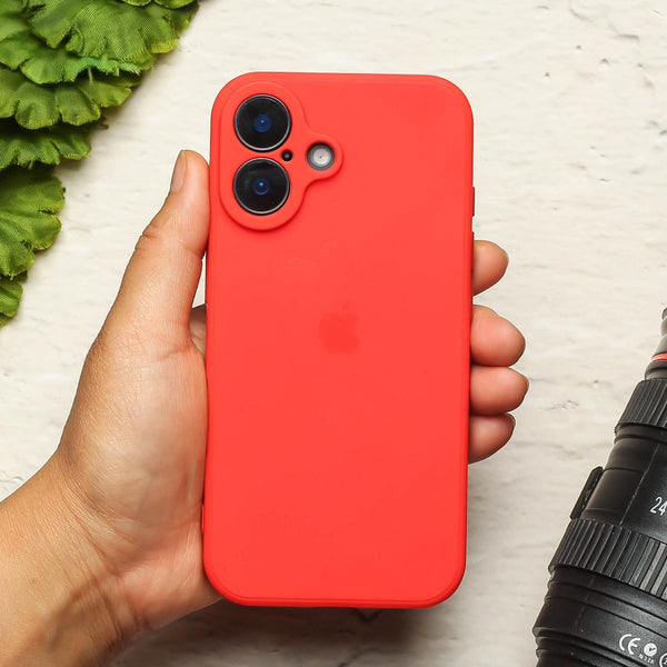 Red Original Camera Silicone Case for Apple Iphone 16