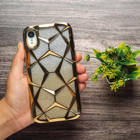 Dazzle Gold Silicone case for Apple iphone XR