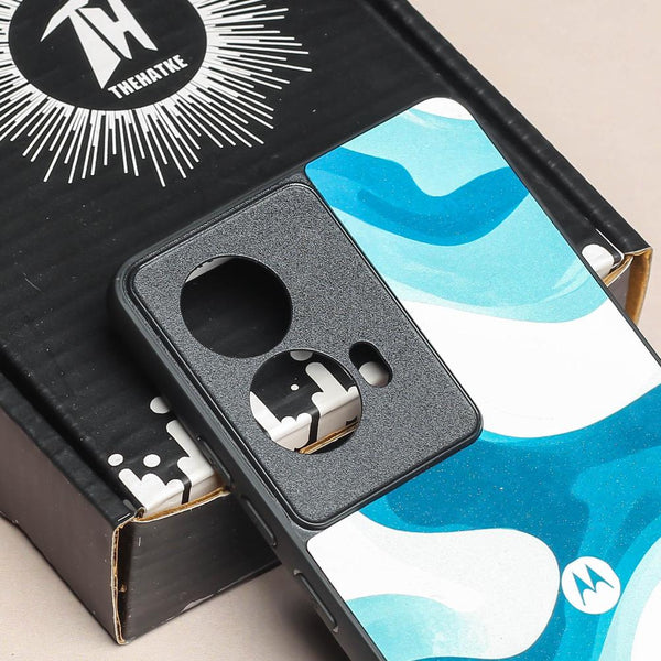 Oceanic Flow metal back case for Moto Edge 50 Fusion