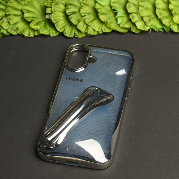 Rhobe Silver Silicone Case for Apple Iphone 16