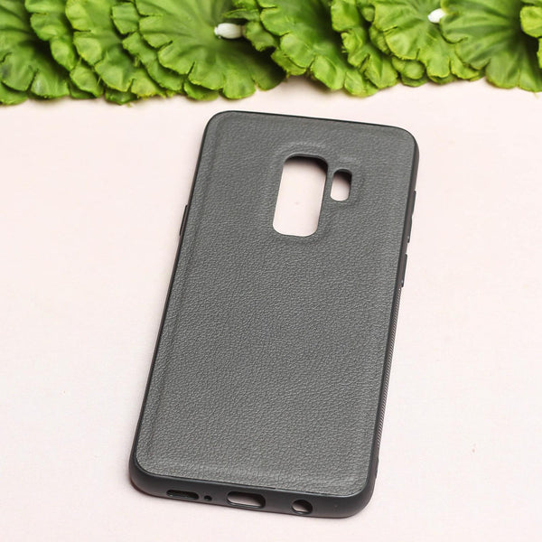 Raised Edges Grey Leather Case for Samsung S9 Plus