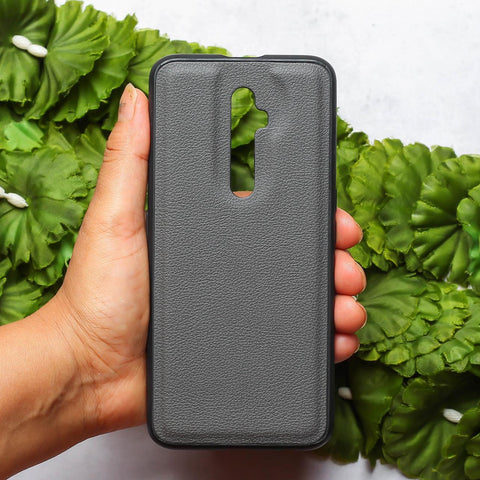 Raised Edges Grey Leather Case for Oppo Reno 2z