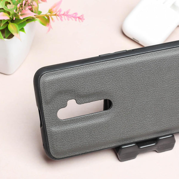 Raised Edges Grey Leather Case for Oppo Reno 2F