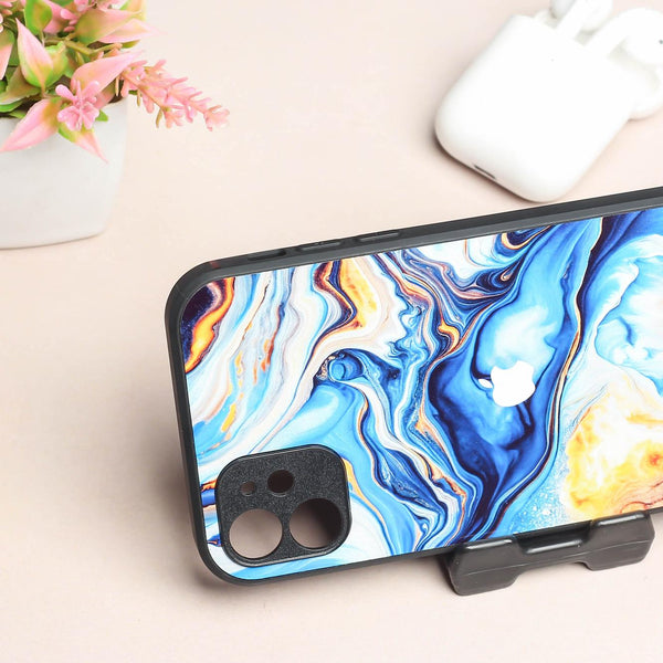 Blue Opulent metal back case for Apple Iphone 12