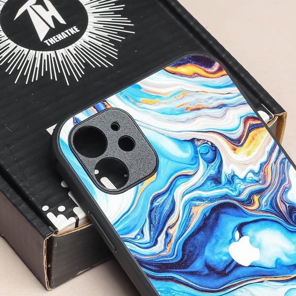 Blue Opulent metal back case for Apple Iphone 12